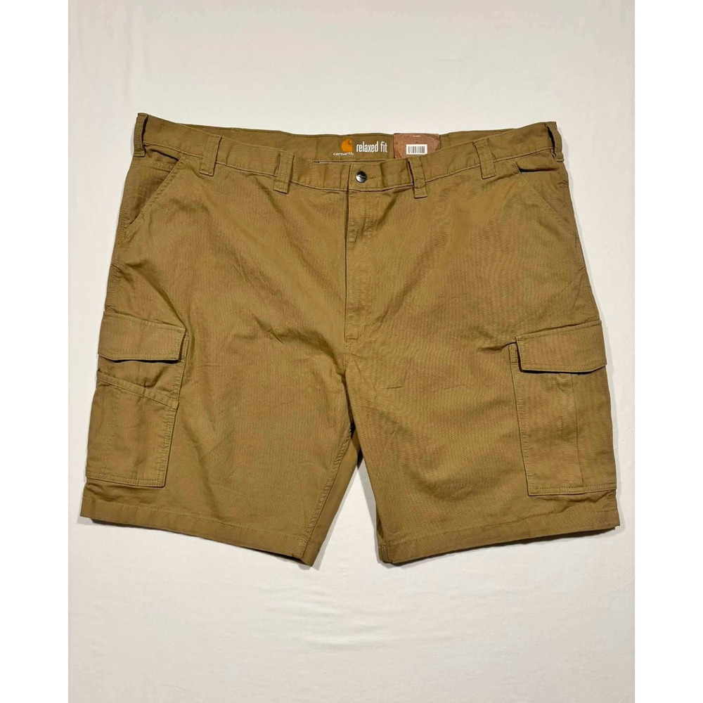 Carhartt Mens Rugged Flex Rigby Cargo Shorts Tan Relaxed Fit Size 52 x 11